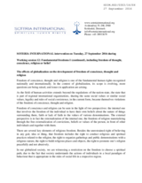 The effect of globalization on the development of freedom of conscience, thought and religion