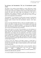 Not tolerance and discrimination. The case of discrimination against women