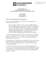 Intervention by the Unconstrained Analytics for the Working Session 12