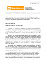 Statement by the HazteOir.org for the Working Session 14