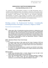 Compilation of written recommendations covering working sessions 12-13