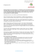 Intervention by the Set My People Free during the Working Session 14