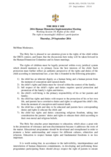 Contribution of the Holy See to the working session 16