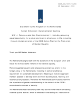 Statement by the Kingdom of the Netherlands for the Working Session 14