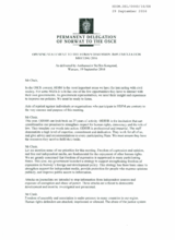 Norway Opening Statement to the Human Dimension Meeting 2016