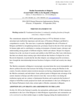 Written Statement of the Muslim Denomination in Bulgaria for the Working Session 12