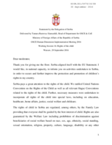 Statement by Tamara Rastovac Siamashili, Head of Department for OSCE and CoE, MFA of Serbia