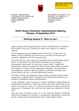 Statement by Albania for Working Session 8