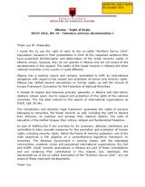 Right of Reply by Albania for Working Session 10