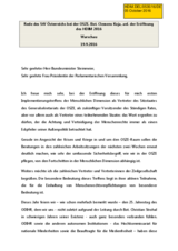 Statement by H.E. Ambassador Clemens Koja during the Opening Plenary Session