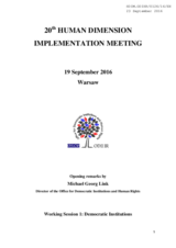 Statement by ODIHR Director Michael Georg Link for the Working Session 1