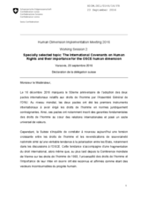 Statement by the Delegation of Switzerland. International Covenants