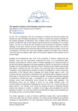 The lawsuit in defence of the Russian schools in Estonia