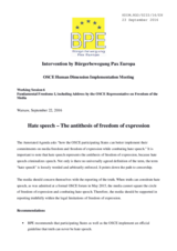 Hate speech &ndash; The antithesis of freedom of expression