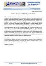 Situation of refugees and IDPs in Nagorno-Karabakh