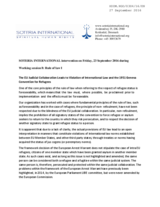 The EU Judicial Collaboration leads to Violation of International Law and the 1951 Geneva Convention for Refugees