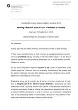 Statement by the Delegation of Switzerland for Working Session 9