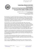 Rule of Law: Protection of human rights and fighting terrorism; Prevention of Torture; Exchange of views on the question of the abolition of capital punishment - As prepared for delivery by Ambassador Michael Kozak, Head of Delegation