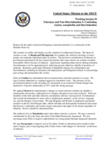 Tolerance and Non-Discrimination: Combating racism, xenophobia and discrimination - As prepared for delivery by Ambassador Michael Kozak, Head of Delegation