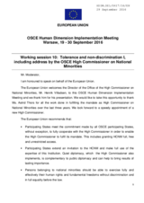 Statement by the European Union for the Working Session 10