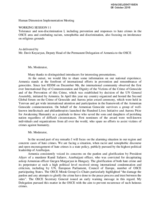 Statement of Armenia on tolerance and non-discrimination