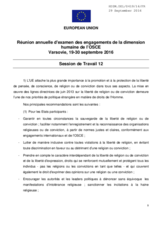 Statement by the European Union for the Working Session 12