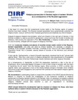 Religious persecution in Donbas region of eastern Ukraine as a consequence of the Russian aggression