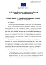 Statement by the European Union for the Working Session 13