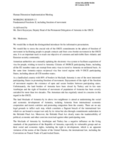 Statement of Armenia on Freedom of Movement