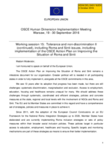 Statement by the European Union for the Working Session 15