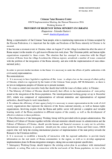 Provision of Rights of Roma Minority in Ukraine