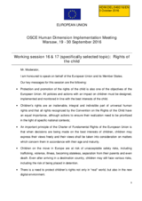 Statement by the European Union for the Working Sessions 16 and 17