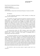 Statement of Armenia on human dimension activities