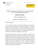 Statement by Switzerland for Closing Reinforced Plenary Session