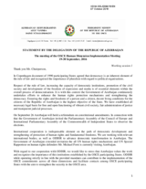 Statement by Azerbaijan for the Working Session 1