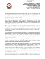 Azerbaijan, Statement