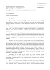 Opening Session, Statement