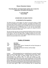 Overview of Side Events