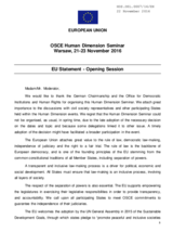 Statement by the European Union for Opening Plenary Session