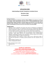 APPLICATION FORM: Understanding a Gender Perspective in Activism Forum (Barcelona, 21-23 June 2017)